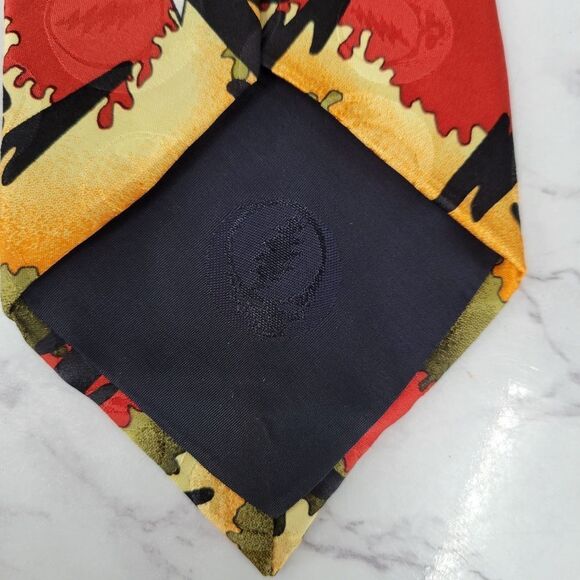 Greatful Dead Back Drop First Set Vintage 90's Silk Necktie Men's Tie - Picture 8 of 10